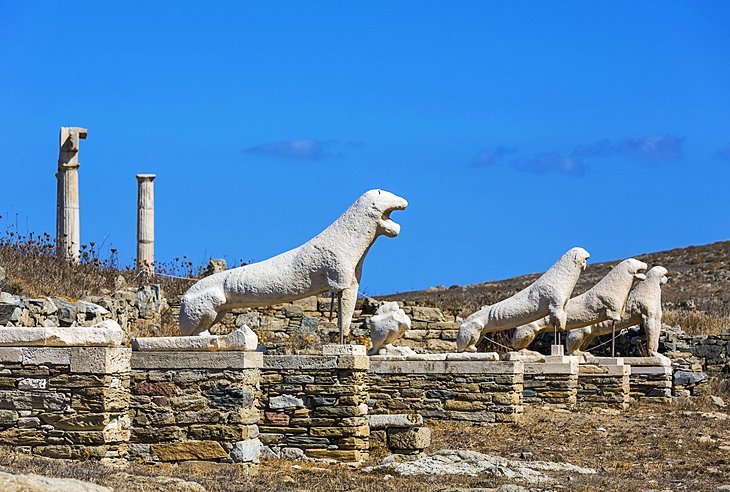 2000 year old Lions seen Delos shore excursion