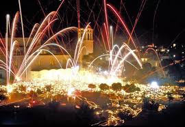 Fireworks culminating Megali Evdomata -Big Week - Easter in Greece